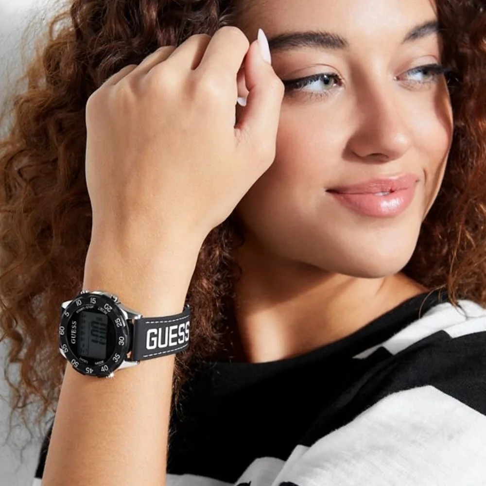 New GUESS Black/Silver/White Sporty UNISEX Watch